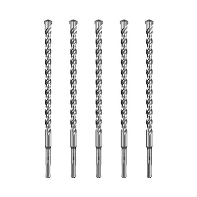 SALI 5 dona 5/8 "* 12" SDS Plus aylanuvchi bolg'acha matkap uchi beton matkap uchi to'plami Beton, g'isht, tsement devorlari, tosh, beton uchun bolg'acha matkap uchlari uchun mos keladigan ko'ndalang tipli ikki ipli karbid materiali